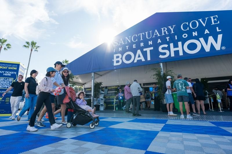 Visitors walking through Marine Village at SCIBS 2026