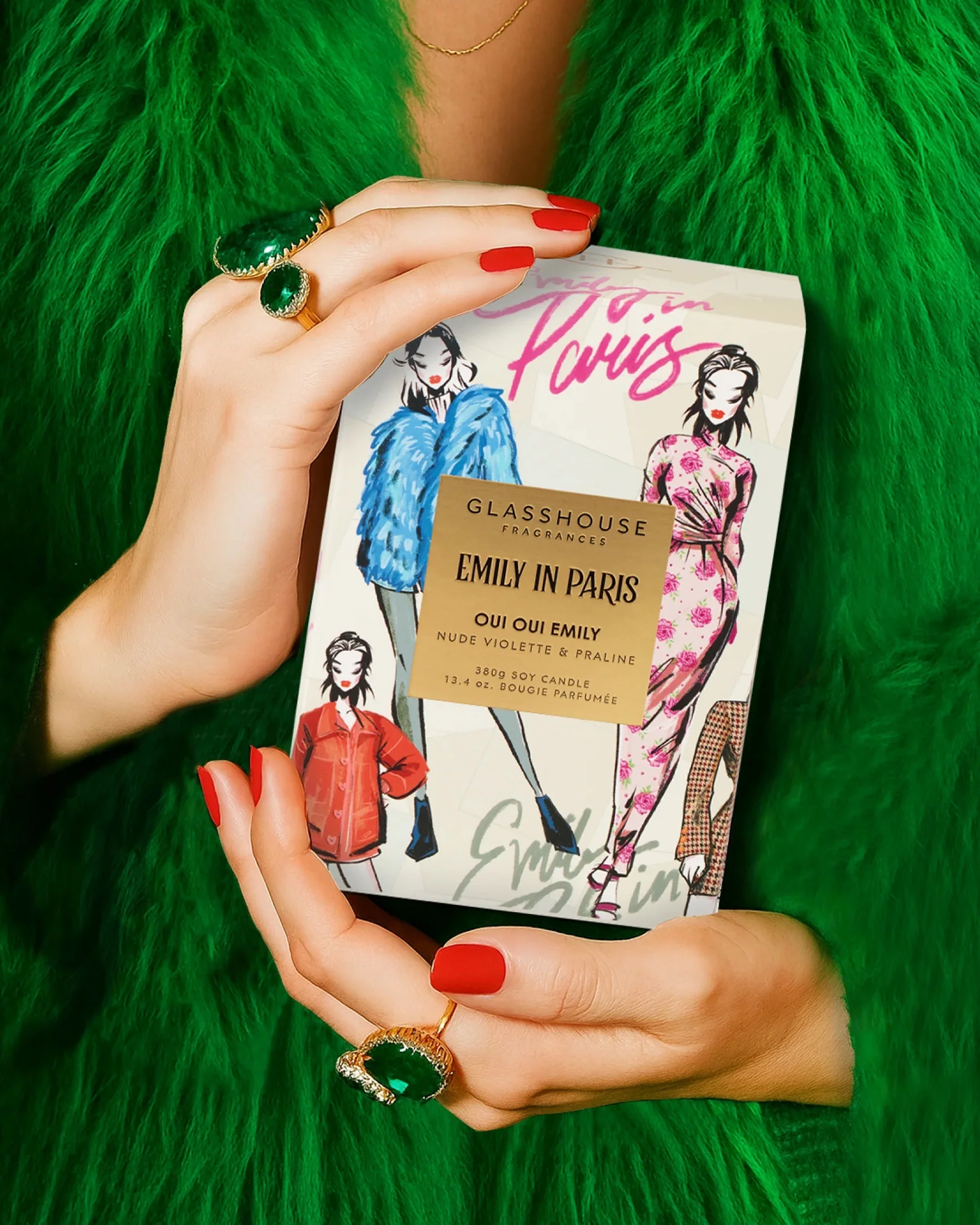Glasshouse Fragrances Oui Oui Emily in Paris limited edition candle jar