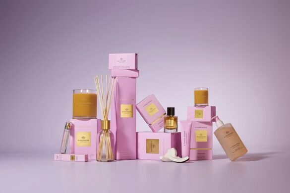 Glasshouse A Tahaa Affair home fragrance set featuring candle diffuser and perfume trio