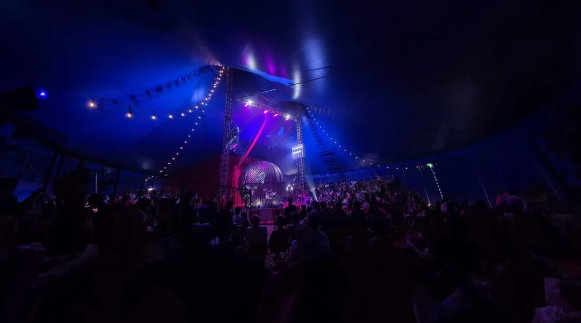 Ashton’s Great Australian Circus marquee set up on the Gold Coast