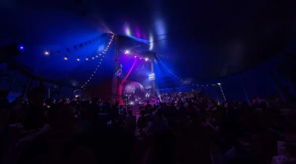 Ashton’s Great Australian Circus marquee set up on the Gold Coast