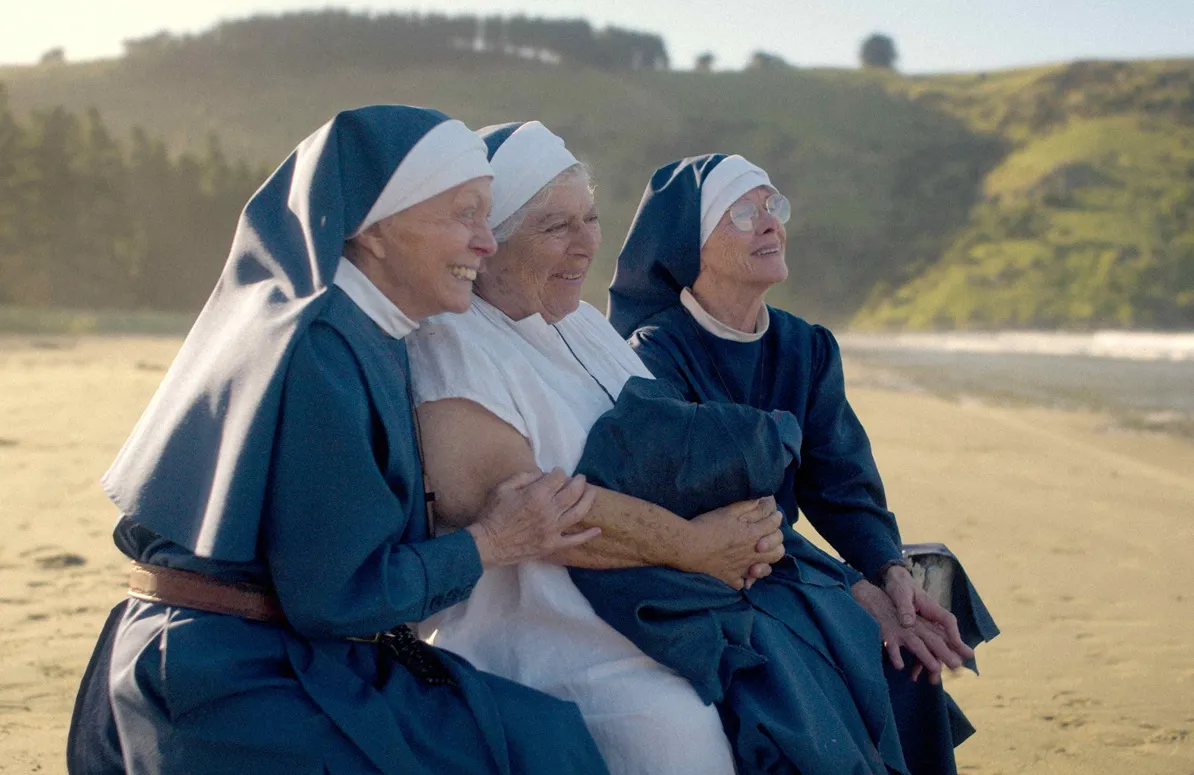 Judy Davis, Miriam Margolyes and Jacki Weaver as the three eccentric nuns in HOLY DAYS