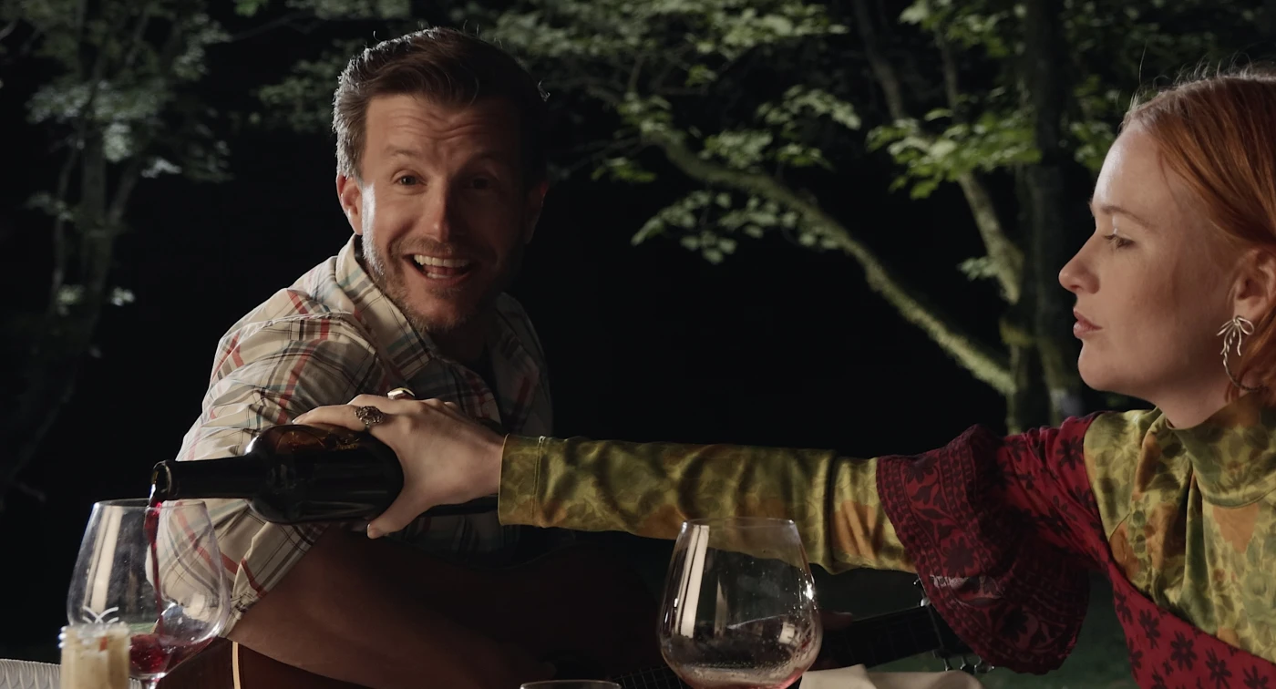 Sapphire Blossom, Nicola Frew, Ben Gerrard and Luke Jacobz star in The Birthday Trip.