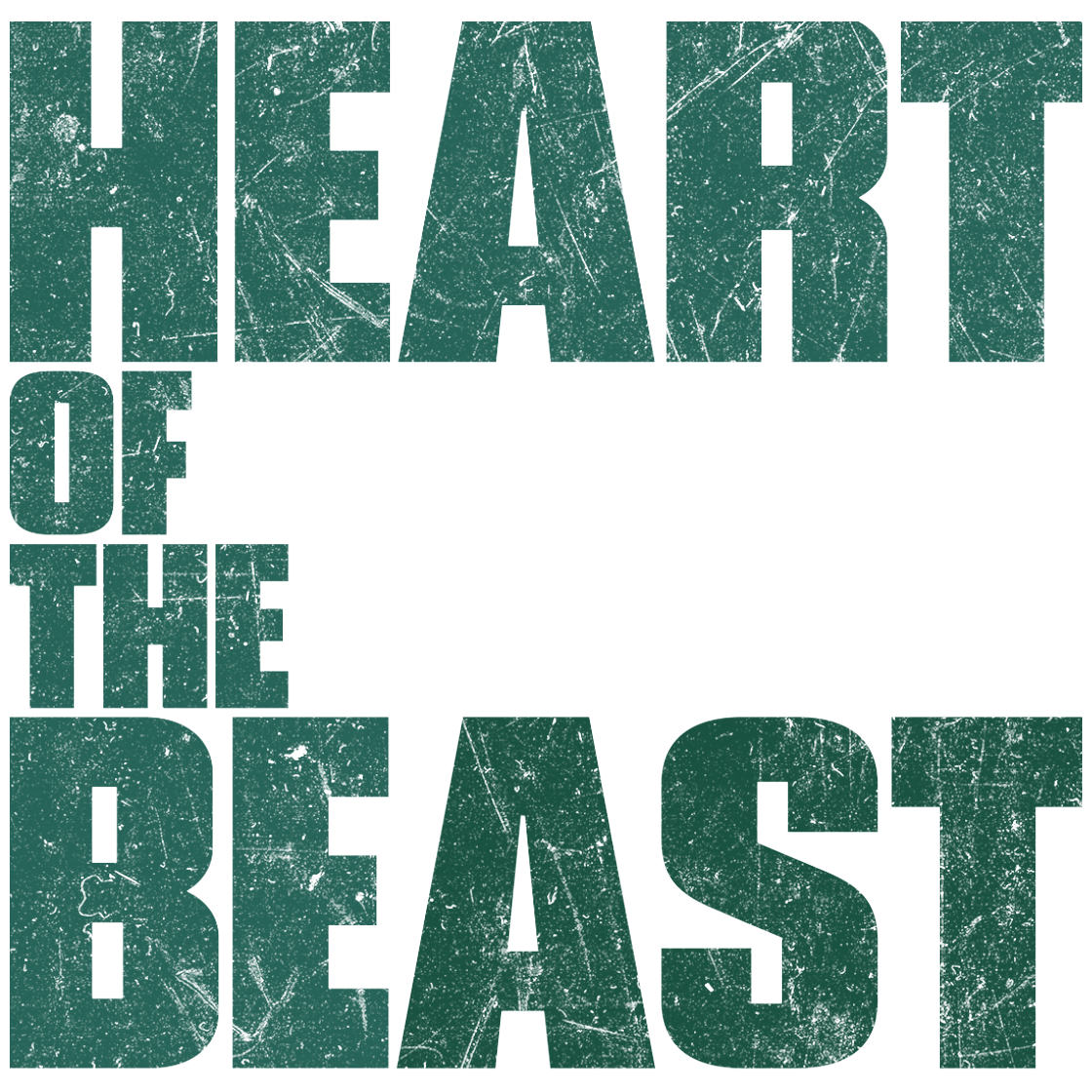 Heart of the Beast film title treatment logo in green distressed text