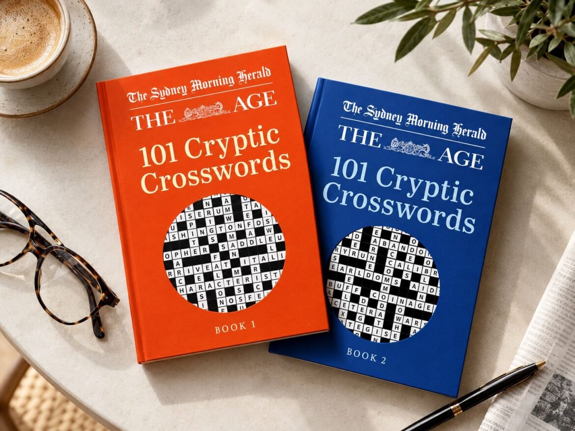 Two cryptic crossword books from The Sydney Morning Herald and The Age, published by Macmillan Australia